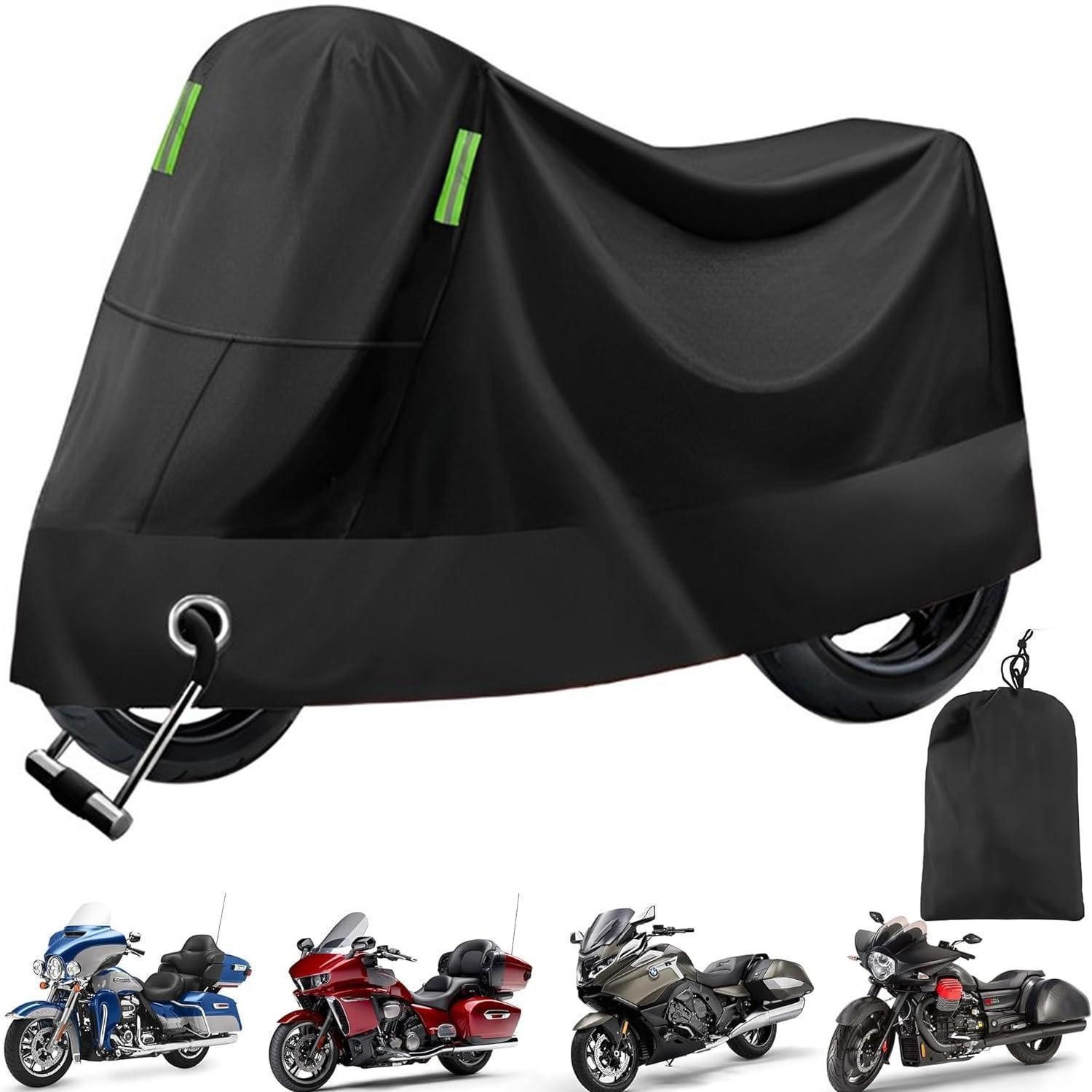 LuxusKollektion Schutzplane Motorrad Abdeckplane XXL wasserdicht 245x105x125 cm mit Schlossloch