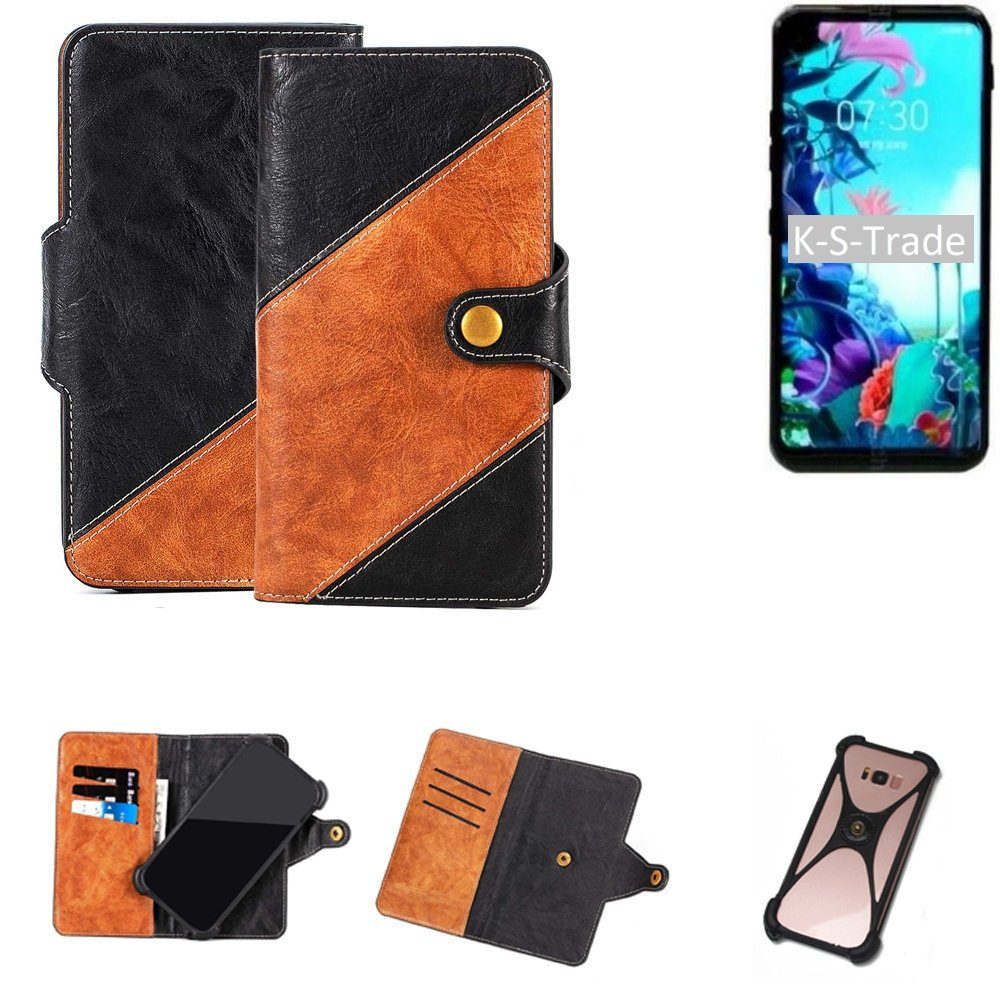 K-S-Trade Handyhülle für LG Electronics Q70, Handyhülle Schutzhülle Bookstyle Case Wallet-Case Handy Cover