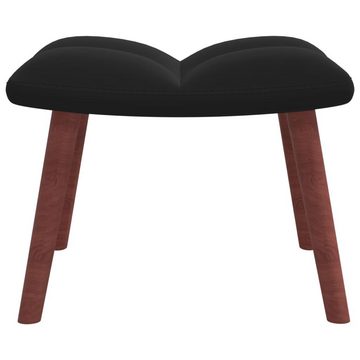 furnicato Sessel Relaxsessel mit Hocker Schwarz Samt