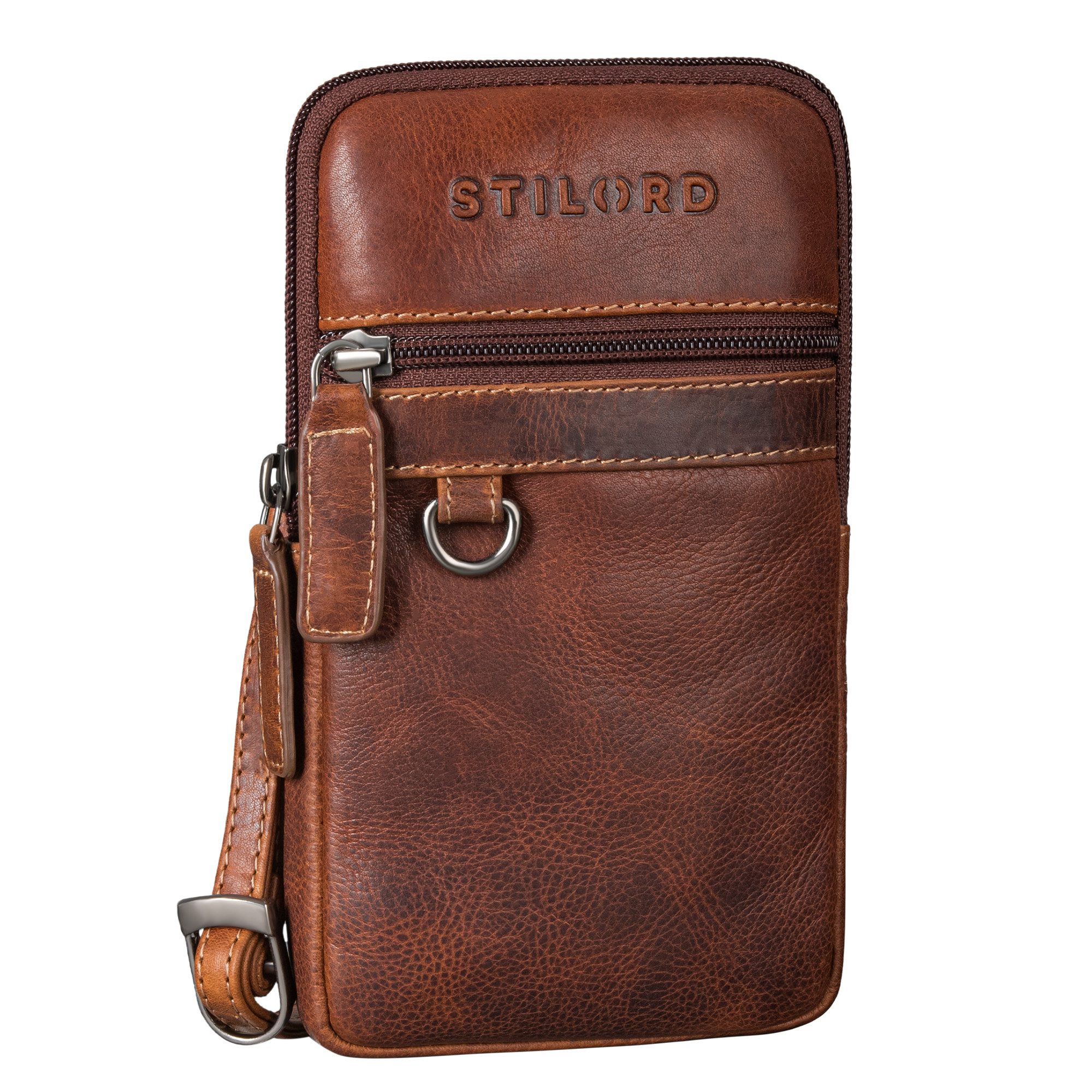 STILORD Handtasche "Mauve" 2-in-1 Gürteltasche Umhängetasche Herren Leder Klein