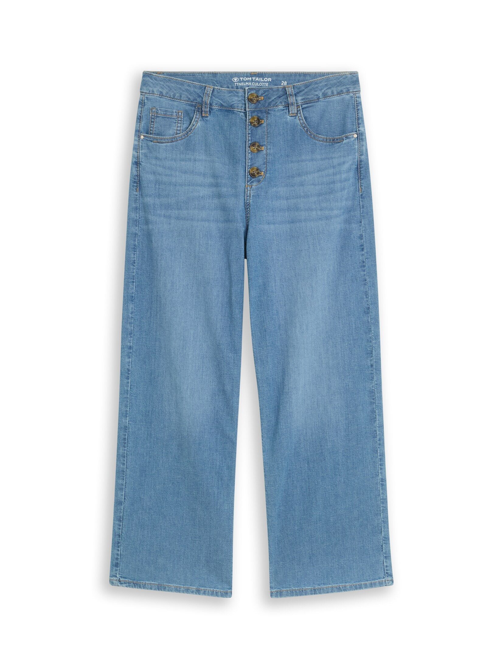 TOM TAILOR 7/8-Jeans Jeanshosen TTNELMA CULOTTE Jeans mit Knopfleiste