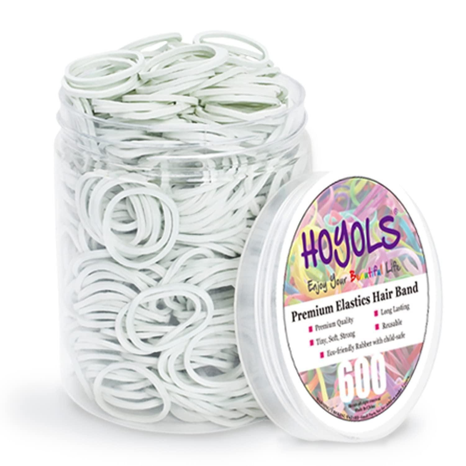 LuxusKollektion Haargummi Weiße Haar Gummibänder 3/4 Zoll elastische Pferdeschwanz Halter 600