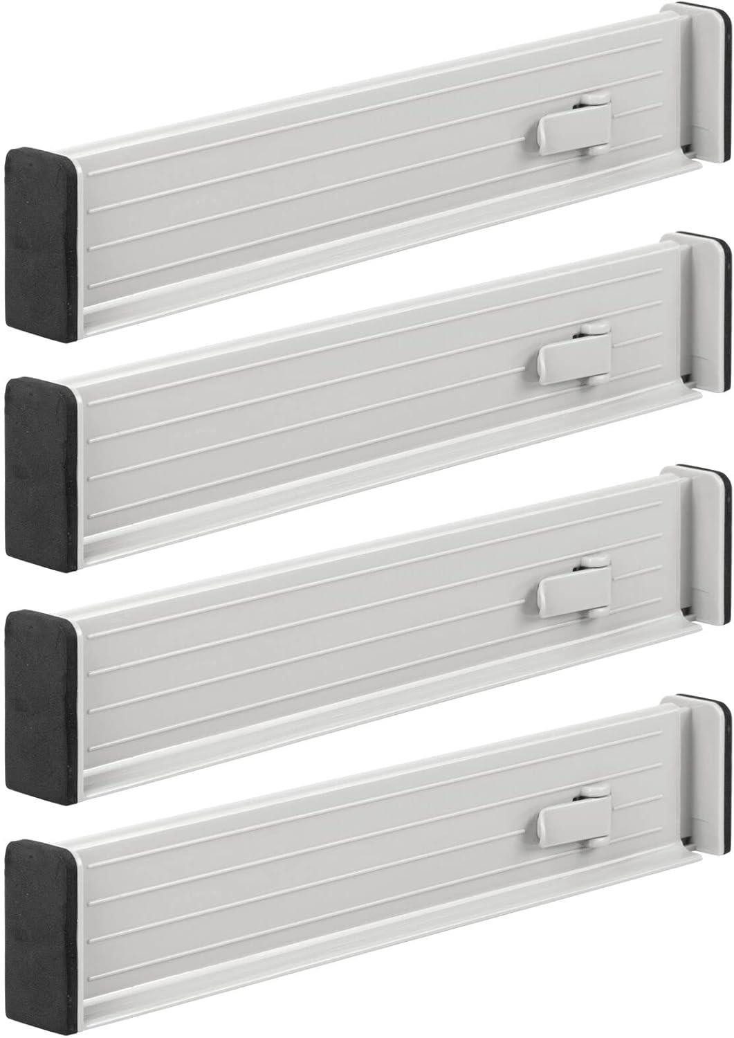 mDesign Aufbewahrungssystem Trennelement Schublade verstellbar 4er Set Schubladeneinsatz mDesign