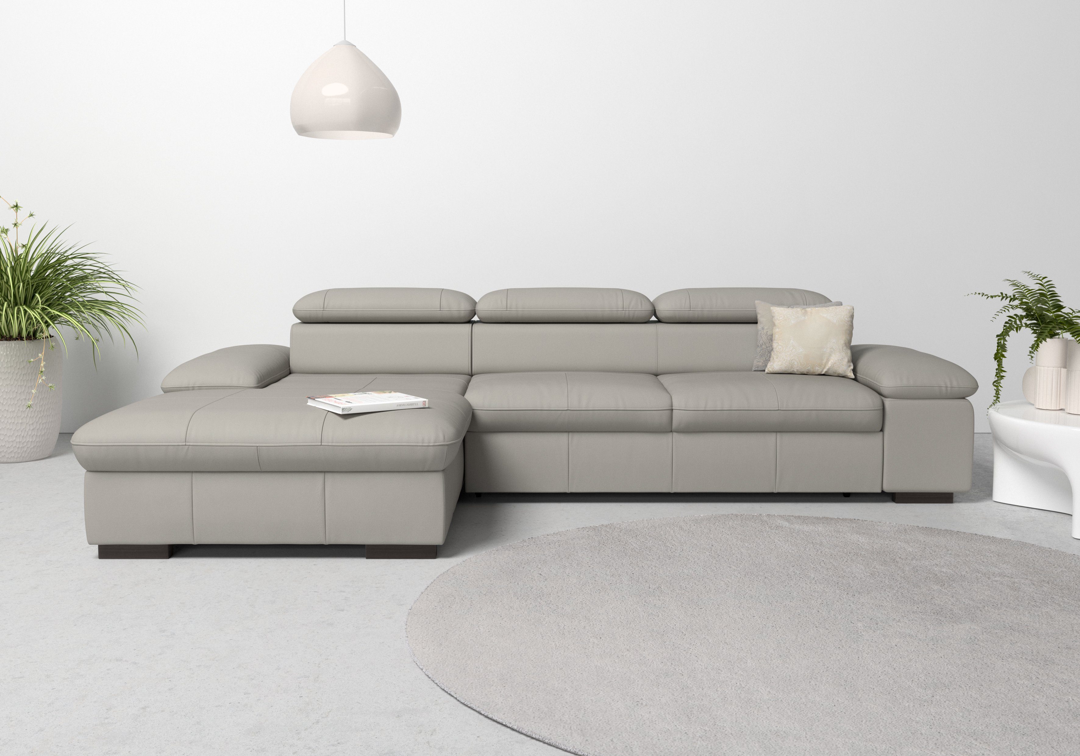 Home affaire Ecksofa "Alberto L-Form" mit Kopfteilverstellung, wahlweise mi günstig online kaufen