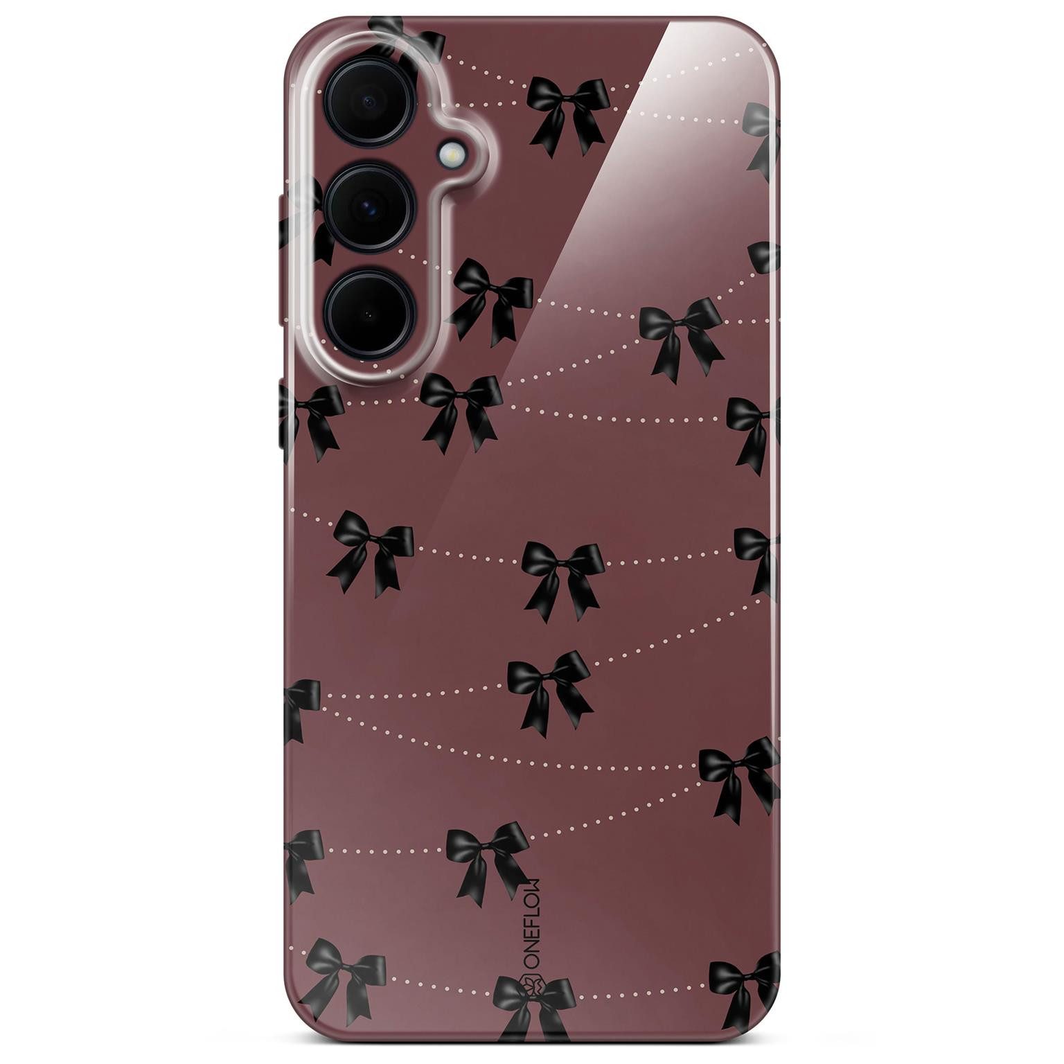 Handyhülle für Samsung Galaxy A35 5G Splash Cover Weinrot Schleifen Rot