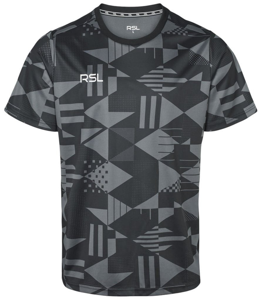 T-Shirt Stone (100% Polyester, bequeme Passform) grau/schwarz Herren