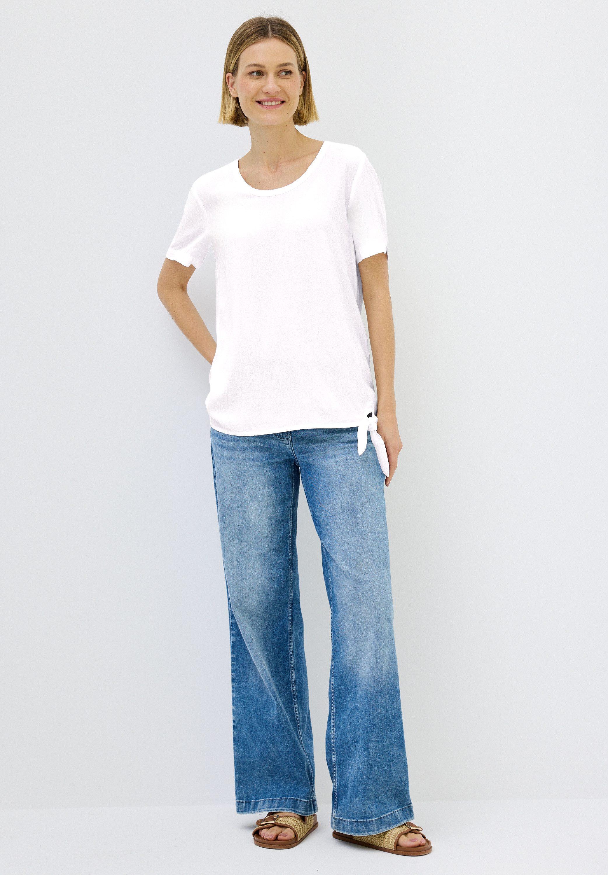CECIL Shirtbluse Elastiksaum mit Knotendetail