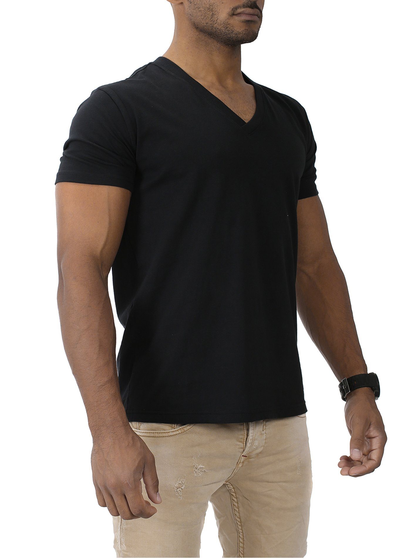 Akito Tanaka T-Shirt aus reiner Baumwolle schwarz