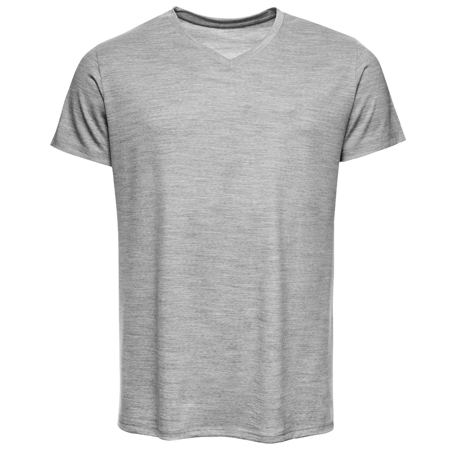 Kaipara - Merino Sportswear Funktionsshirt URBAN LIMITED Merino Shirt Herren Regular V-Neck 200 (1-tlg) aus reiner Merinowolle Made in Germany Grau-Melange | Funktionsshirts