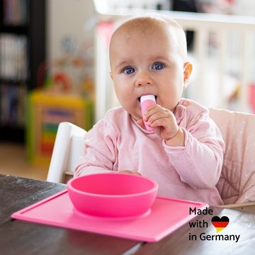 KOKOLIO Speiseteller Bowli - Babschüssel, Kinderteller - Haftend, Rutschfest, Saugnapf für ein kleckerfreies Esserlebnis - Kind & Baby Led Weaning Platzset aus Silikon, Tischset, Tischunterlage, (1 St), Rutschfest, Saugnapf, Spülmaschinenfest