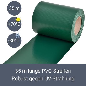 Juskys Sichtschutzstreifen PVC Sichtschutzstreifen, Doppelstabmatten Zaun, 35m x 19 cm, inkl. Clips