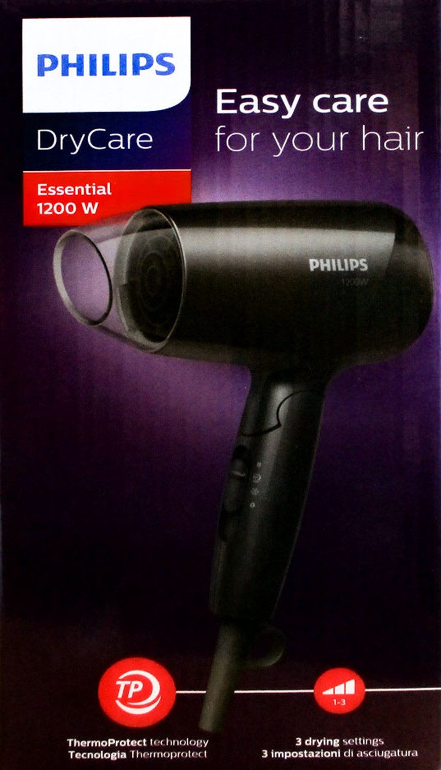 Philips Haartrockner Philips BHC010/00 EssentialCare Haartrockner mit einklappbaren Griff