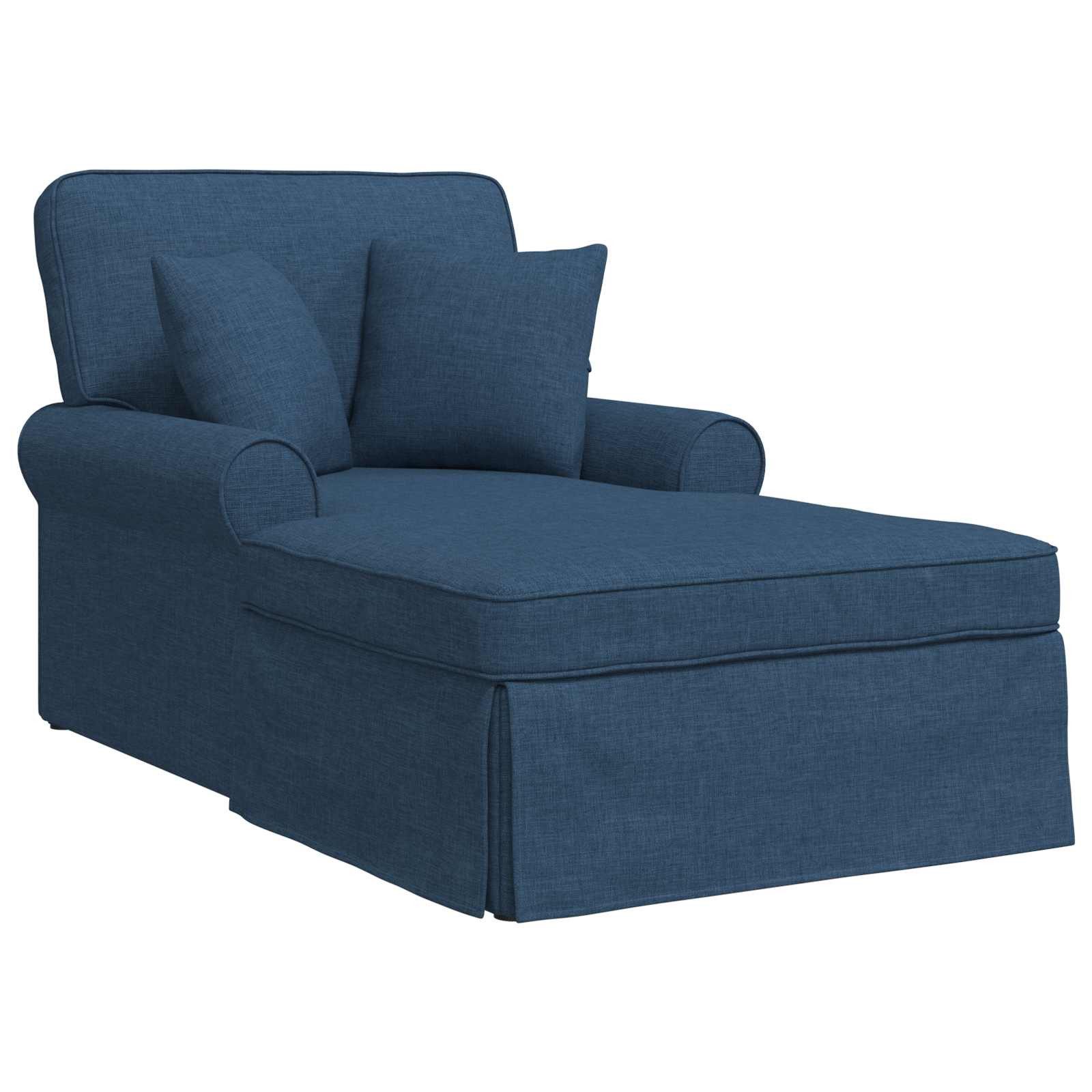 vidaXL Chaiselongue Chaise Lounge mit Rock 3 stk. Blau Stoff 91 x 157 x 91 cm, 3 Teile