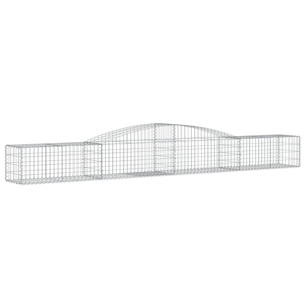 vidaXL Blumentopf Gabionen mit Hochbogen 9 Stk. 400x50x40/60cm Verzinktes Eisen (9 St)