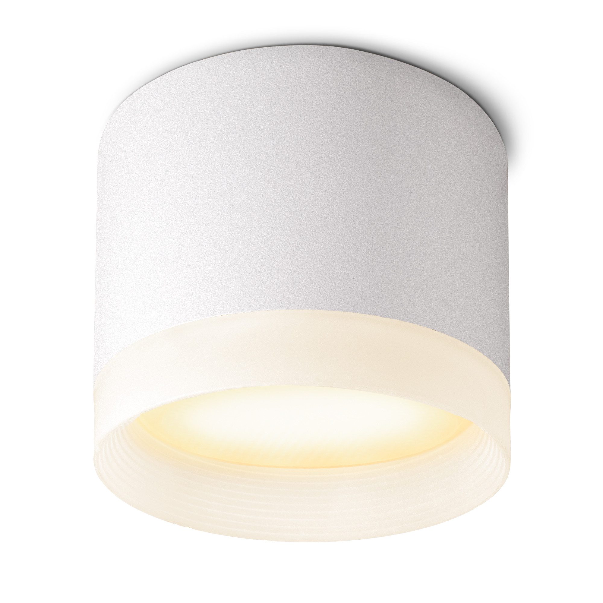 SSC-LUXon LED Aufbaustrahler VORA LED Aufbaulampe rund weiß mit LED GX53 dimmbar warmweiß, Warmweiß
