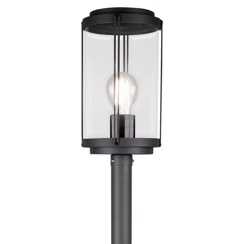 Laterne Außen-Stehlampe, LED etc-shop Steh schwarz Lampe Leuchte ALU inklusive, Stand Leuchtmittel Außen Farbwechsel, Fernbedienung Warmweiß,