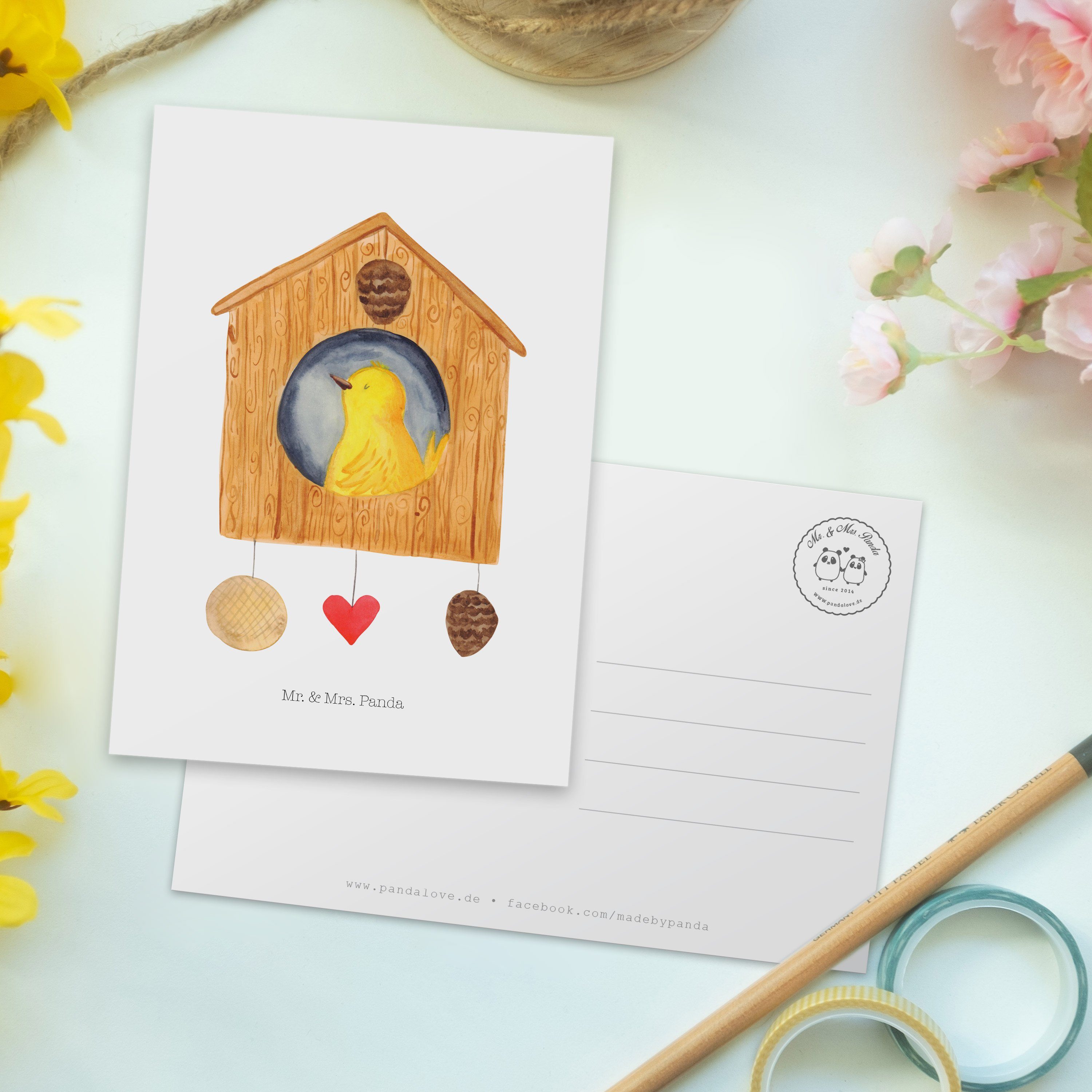 Mr. & Mrs. Panda Postkarte - Gute Geschenkkarte, - lu Laune, Weiß Geschenk, sweet Vogelhaus Home