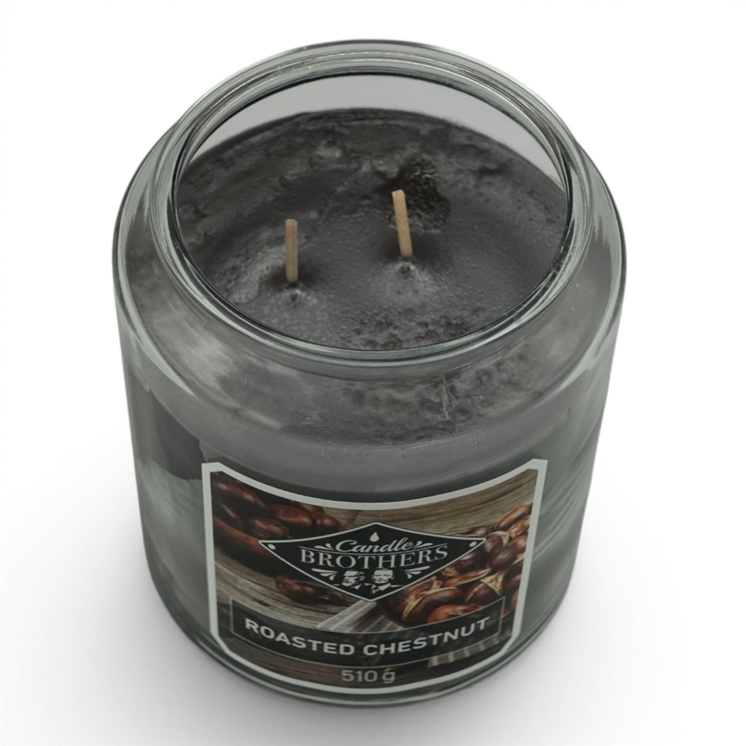 Candle BROTHERS Duftkerze Duftkerze Roasted Chestnut im Glas – 510 g, Geröstete Kastanie, (Einzeln, 1-tlg., Einzeln), lange Brenndauer, intensiver Duft