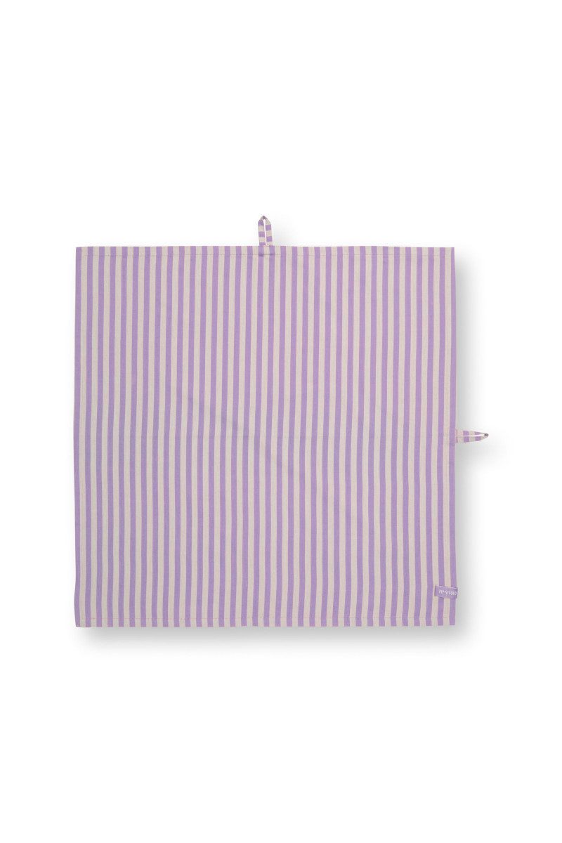 PiP Studio Geschirrtuch Lily&Lotus Geschirrtuch Stripes lila 65x65cm 2 Stück
