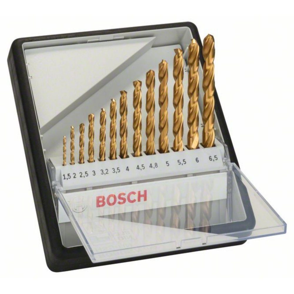 BOSCH 13-teilig gold, 2607010539 - - RobustLine Metallbohrer-Set Metallbohrer (Set)