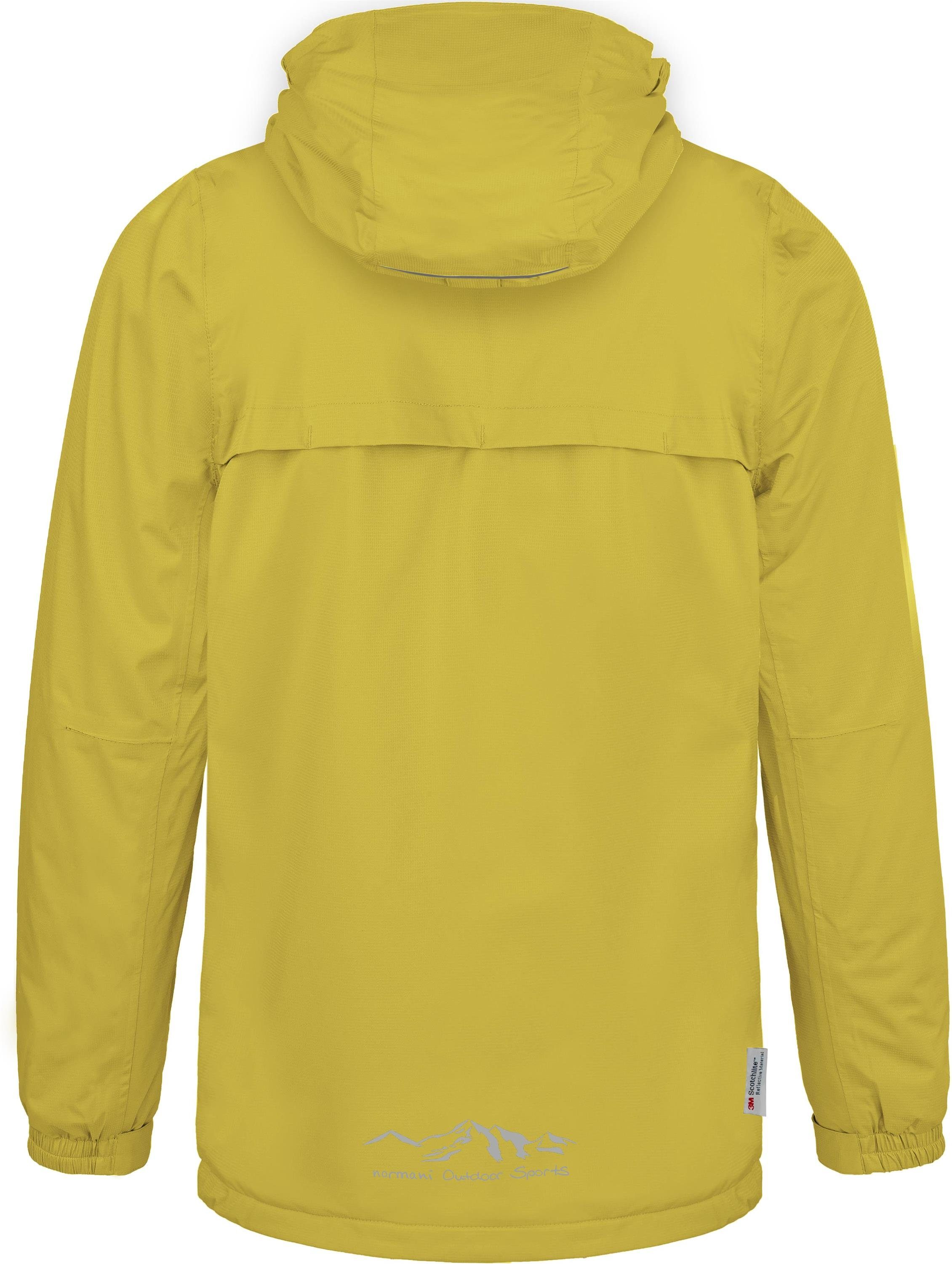 Junge und Kapuze Softshelljacke Mädchen für Kinder Reflektoren mit Gelb normani Taunton Regenjacke mit Wasserdichte Regenjacke mit Fleecefutter Übergangsjacke