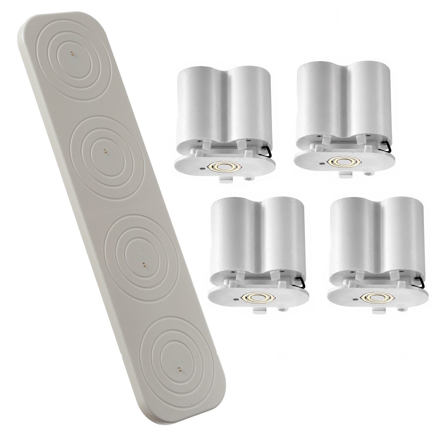 UYUNI Lighting LED-Kerze Set 4x aufladbarer Akku/Ladestation f. Echtwachs Stumpenkerzen Piffany (5-tlg)