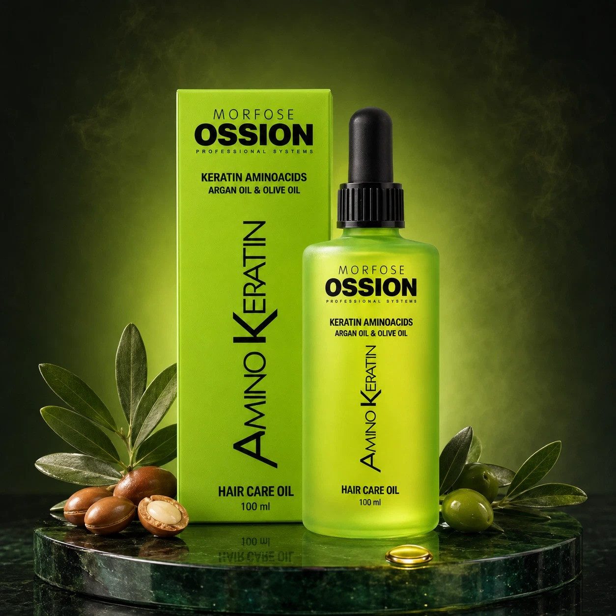 Morfose Haaröl Ossion Amino Keratin, mit Keratin & Arganöl, Anti-Frizz