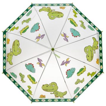 Idena Stockregenschirm Kinderregenschirm Dinosaurier, Kinderschirm Stockschirm für Jungen und Mädchen