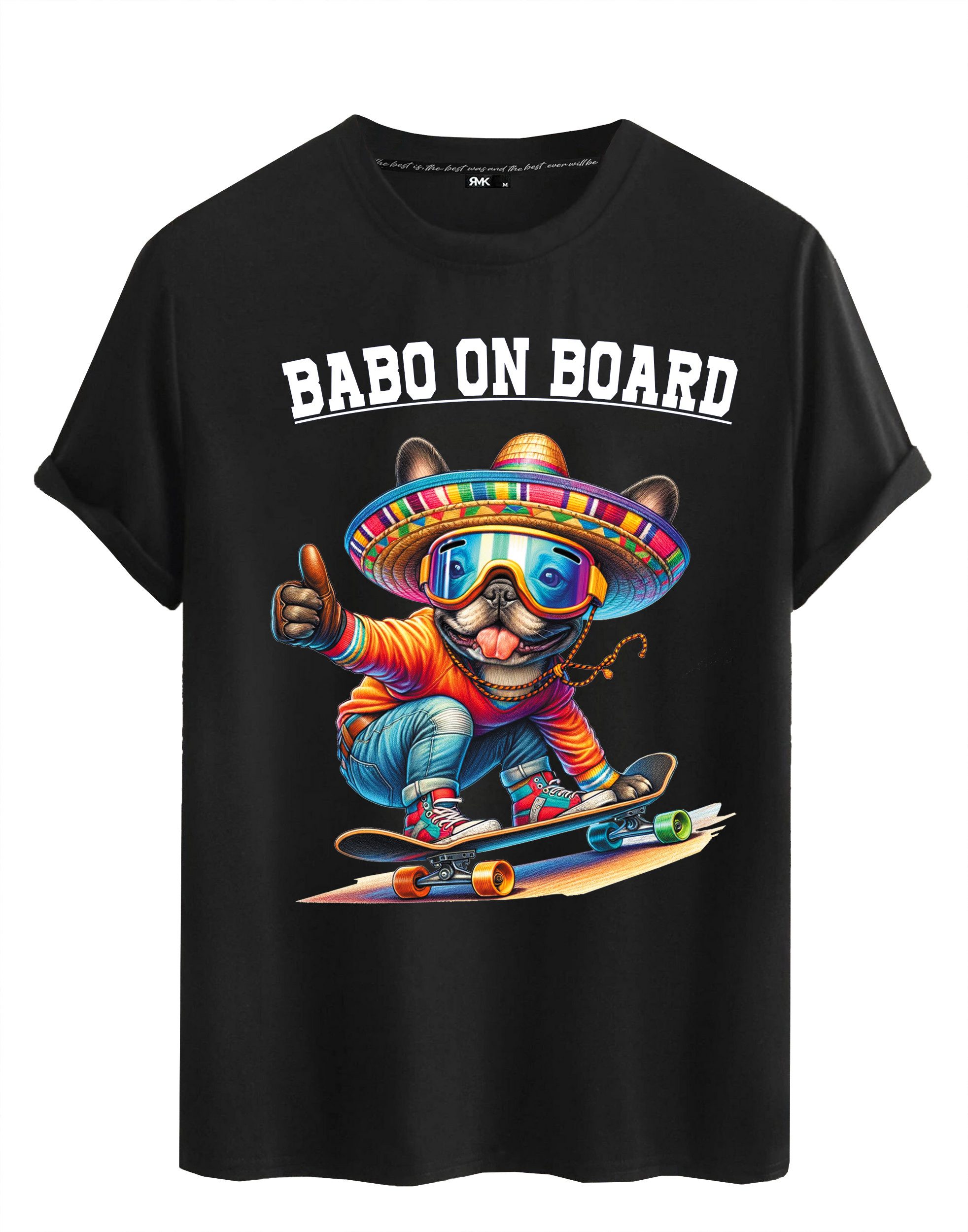 RMK T-Shirt Herren kurzarm Shirt Basic Rundhals Ausschnitt Skater aus Baumw günstig online kaufen