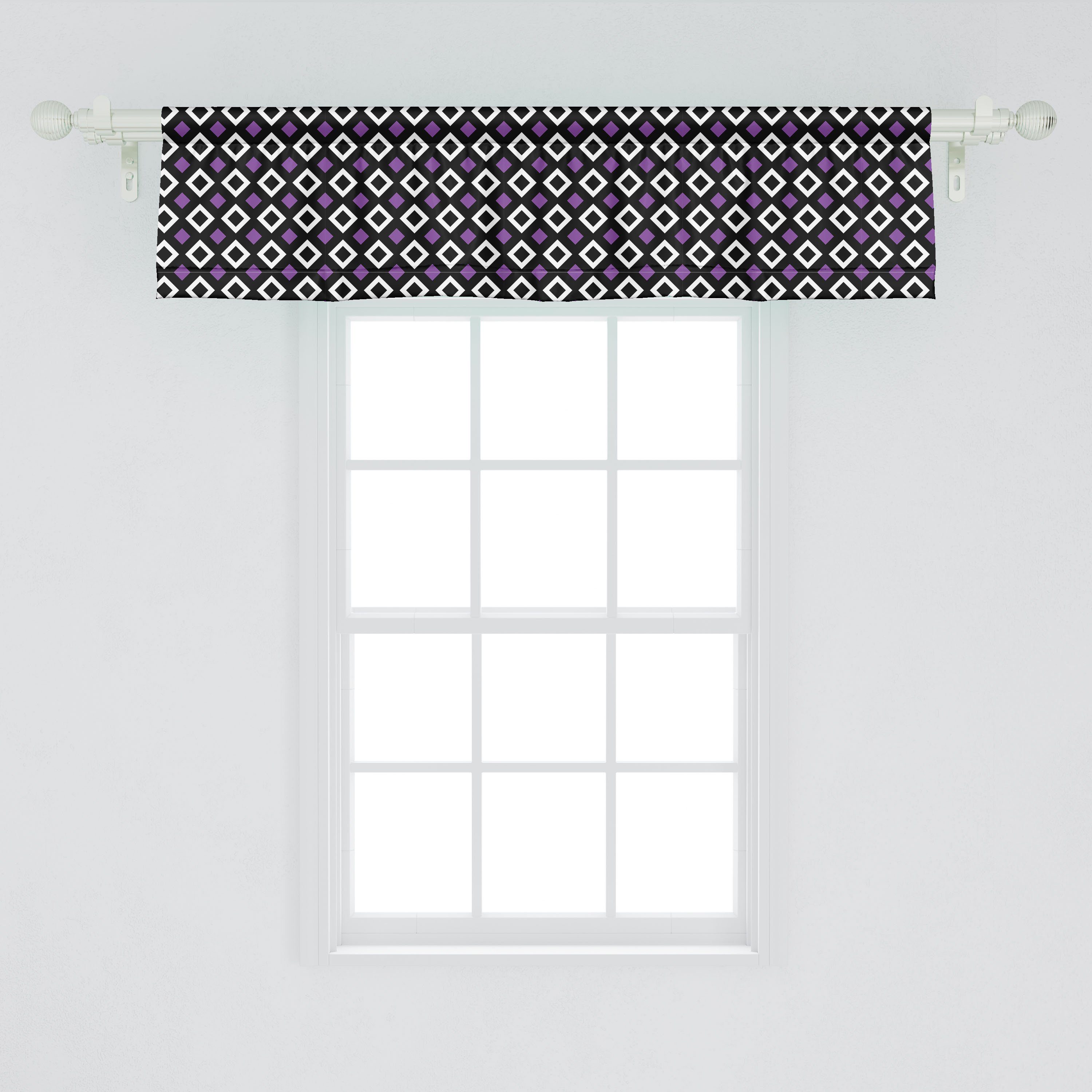 Scheibengardine Vorhang Microfaser, Küche Schlafzimmer Squares Dekor Moderne Abakuhaus, Diagonal mit Stangentasche, Abstrakt für Volant
