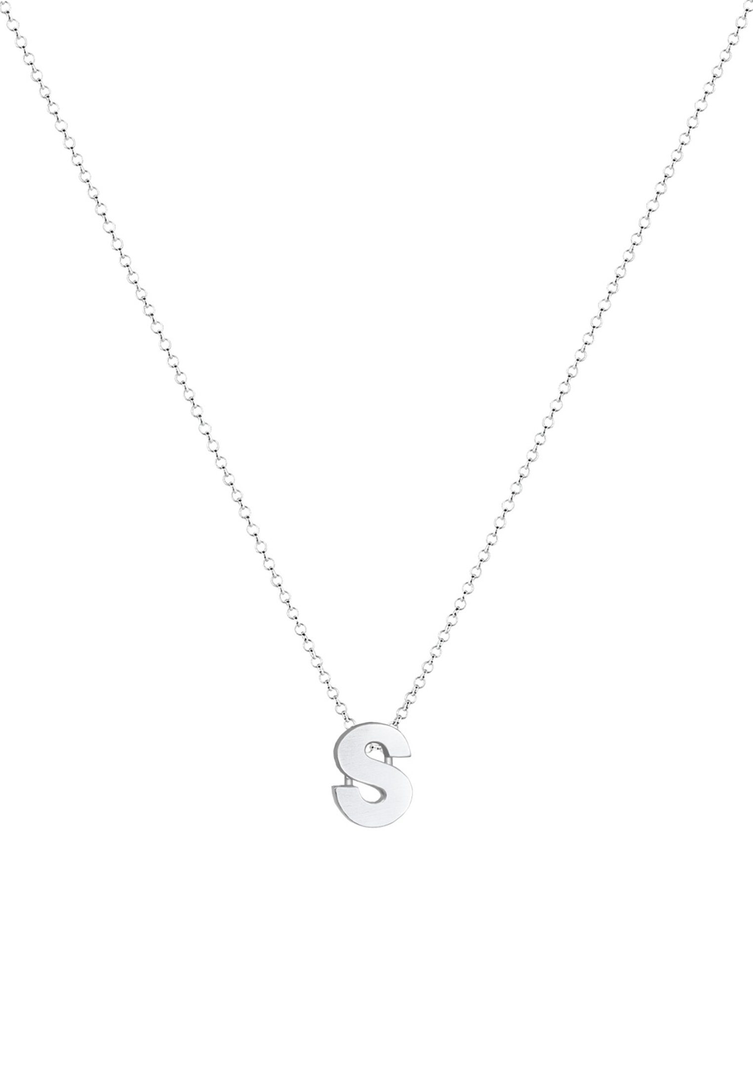 mit Silber Pendentif Anhänger Lettre S Kette - Elli Femme Initiale (925/1000) Argent