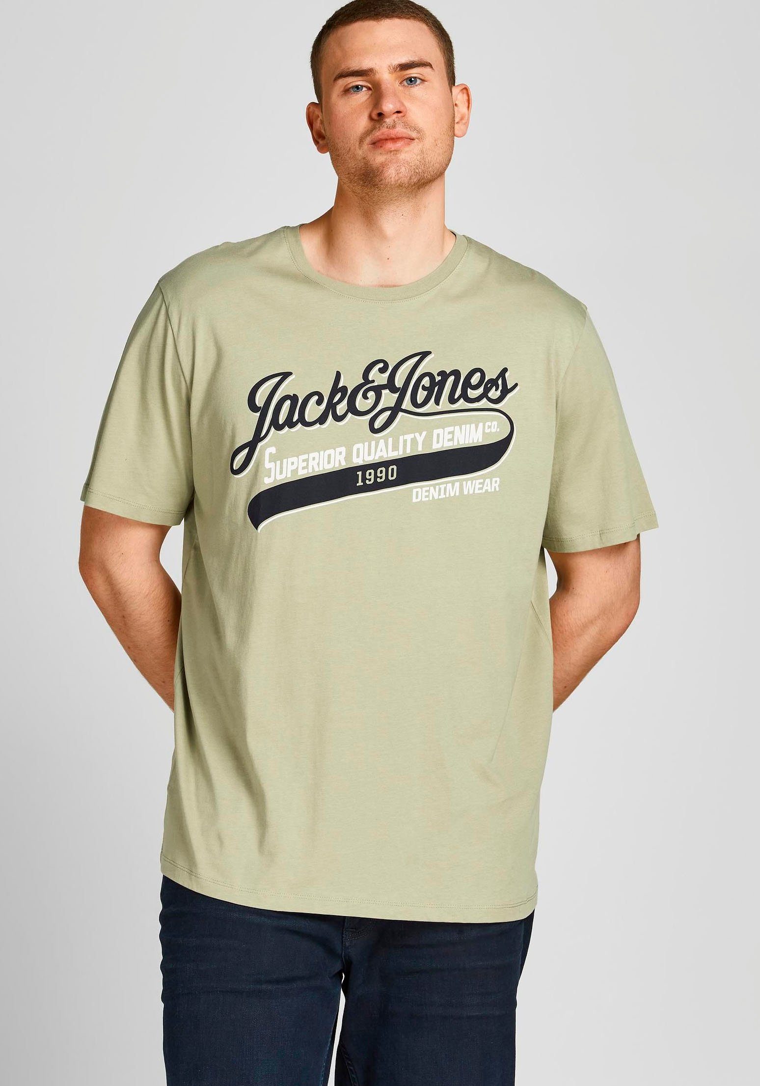 Jack & Jones PlusSize T-Shirt LOGO TEE Bis Größe 6XL dunkelbeige