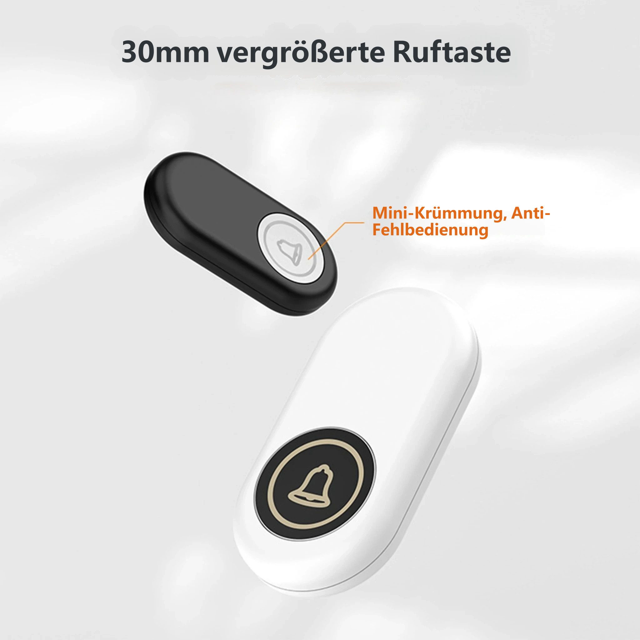 KINSI Funk Notrufset für Senioren,Notrufknopf mit 30mm Großtaste Notrufknopf (110dB Lautstärke,Notrufsystem für Zuhause,Pflege & Schwangere)