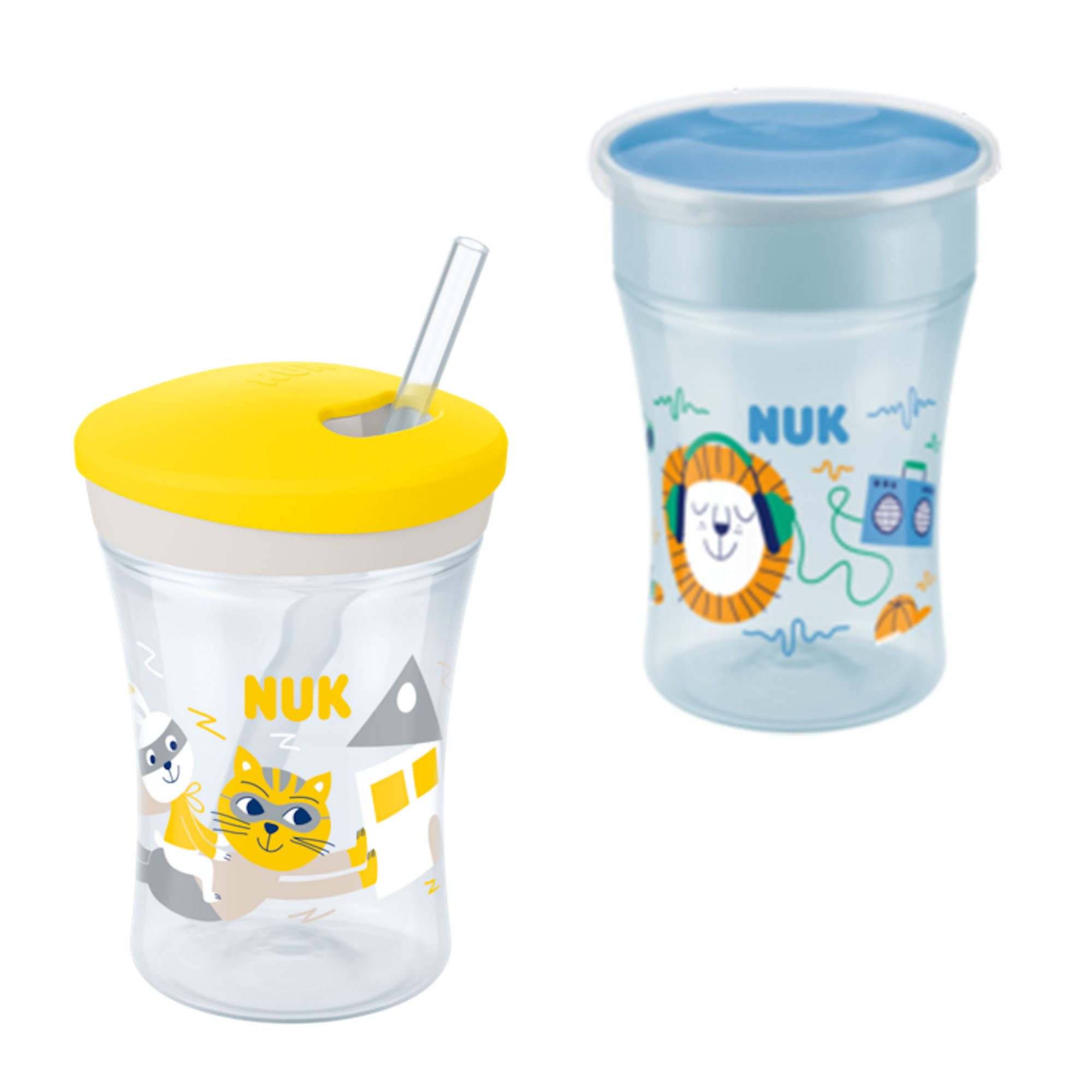 Babyflasche NUK Baby-Trinklernflasche Magic Cup + Action Cup Vorteil set