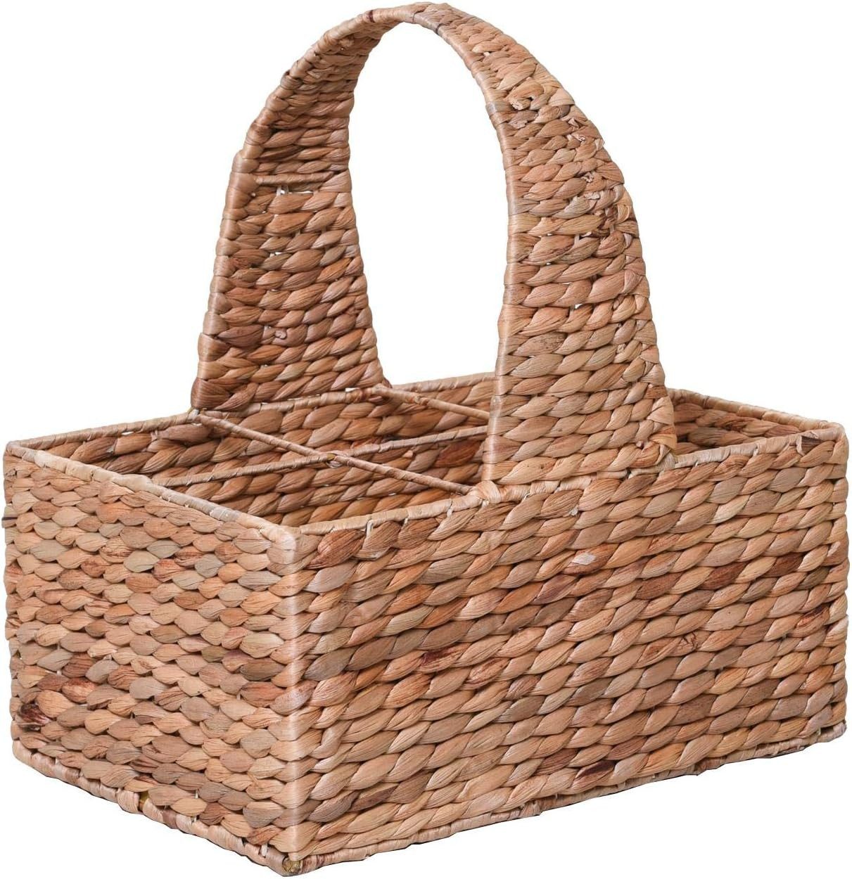 VIVANNO Flaschenträger Wasserhyazinthe STELLA Rechteckig - Natur Geflochten (1-St), 36x26x39 cm