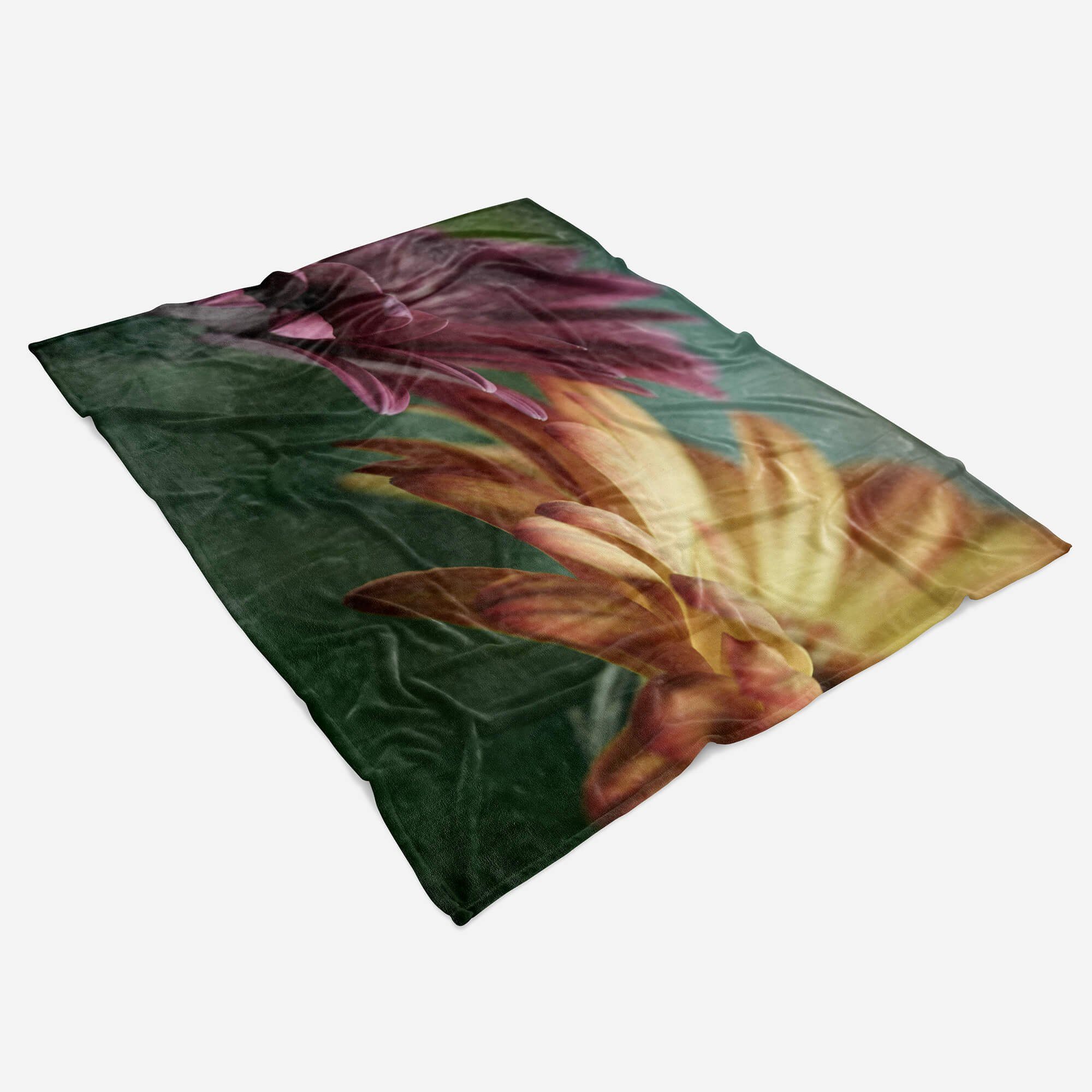 Strandhandtuch Sinus mit Zinnien Fotomotiv Art (1-St), Blü, Saunatuch Blumen Handtuch Handtücher Handtuch Baumwolle-Polyester-Mix Kuscheldecke