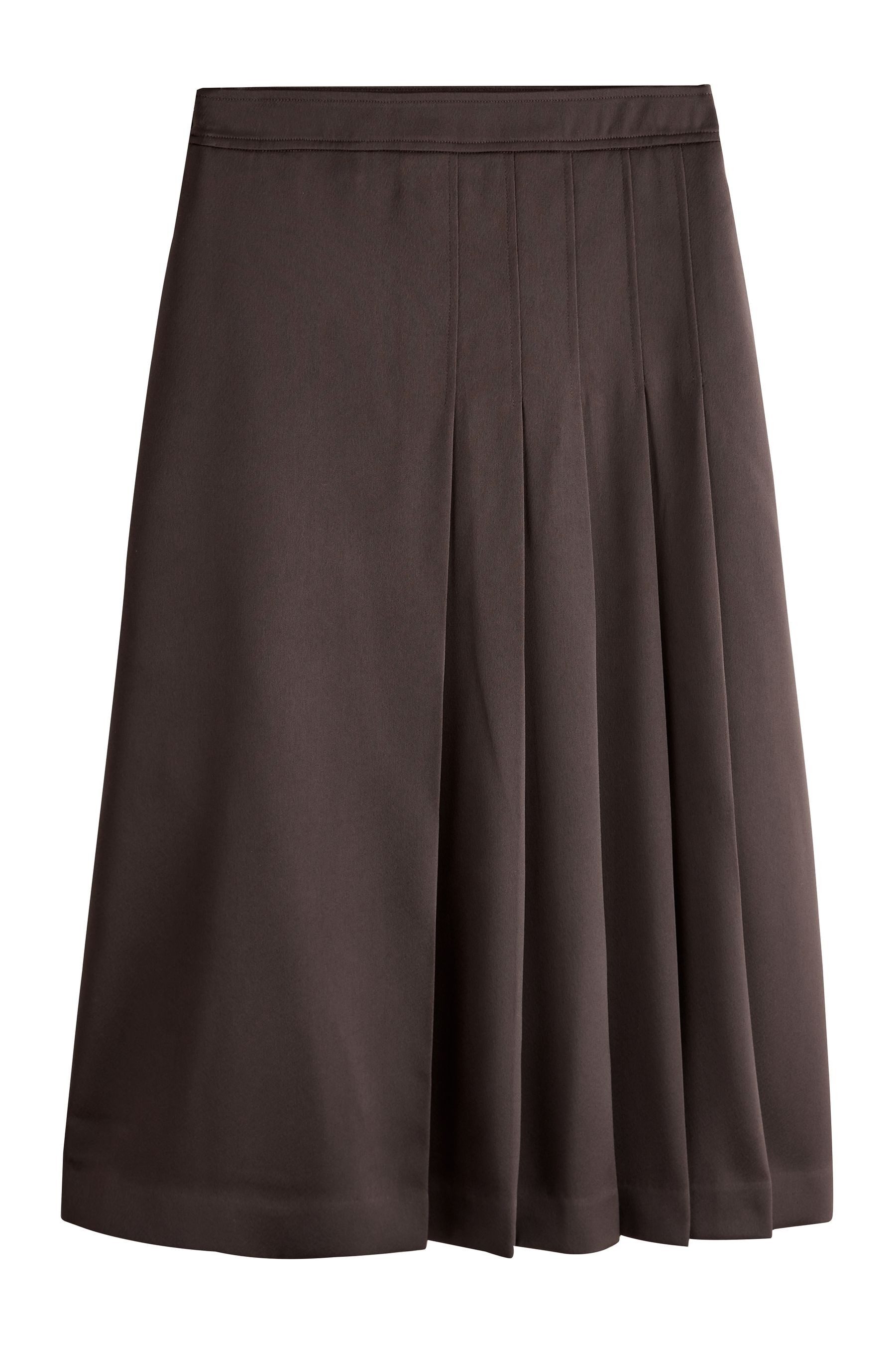 Midirock Midi-Faltenrock aus Satin