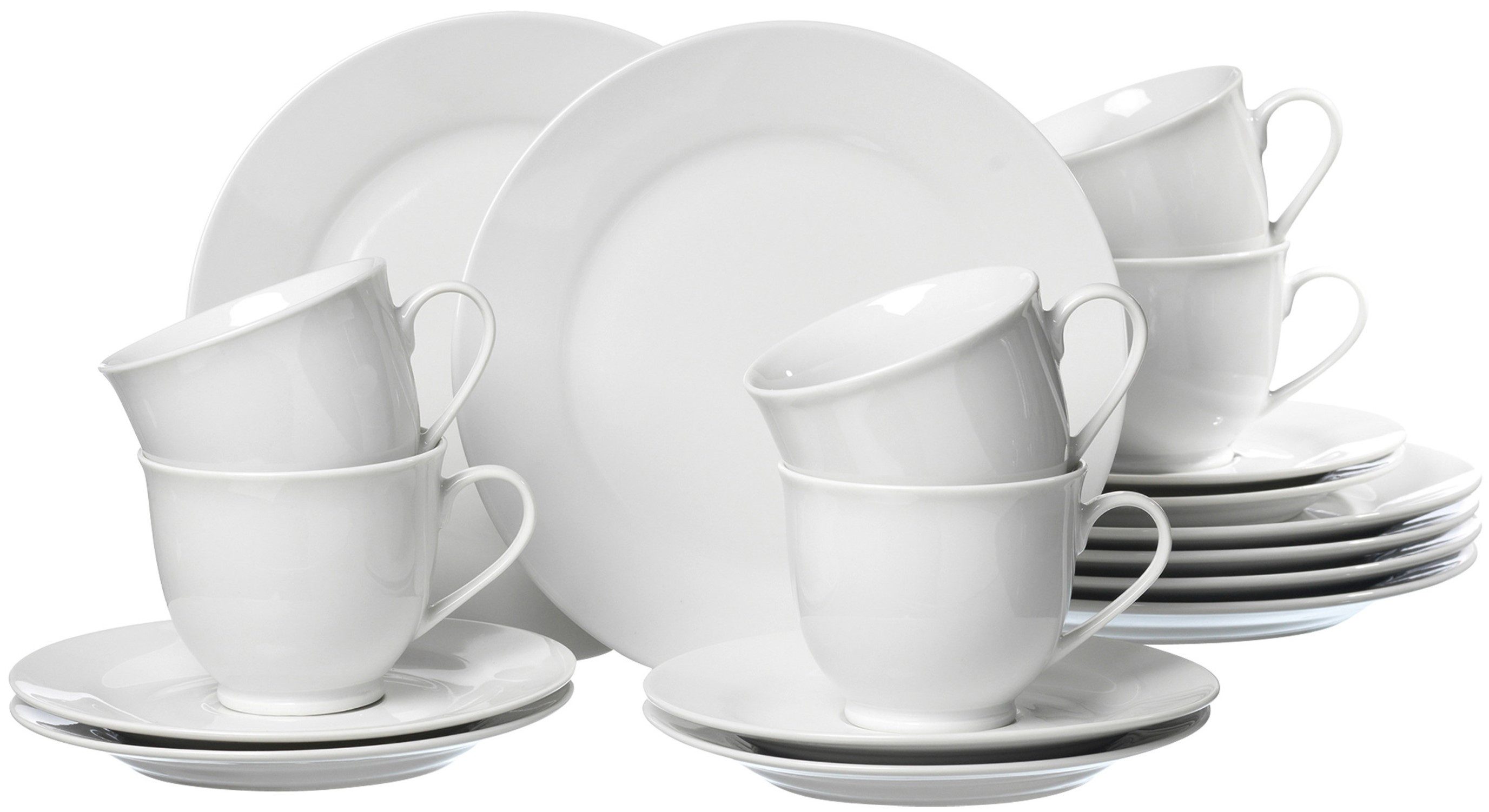 Ritzenhoff & Breker Kaffeeservice Bianco (18-tlg), 6 Personen, Porzellan, klassisch und schlicht, unifarben