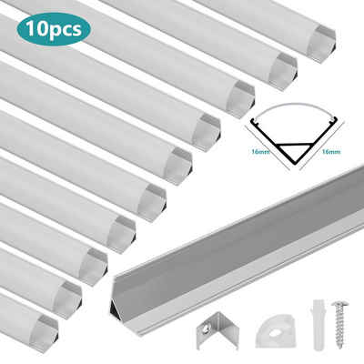 Bettizia LED-Stripe-Profil LED Aluminium Profil Leiste Aluprofil Schiene Alu Leuchte V-form 10x1M