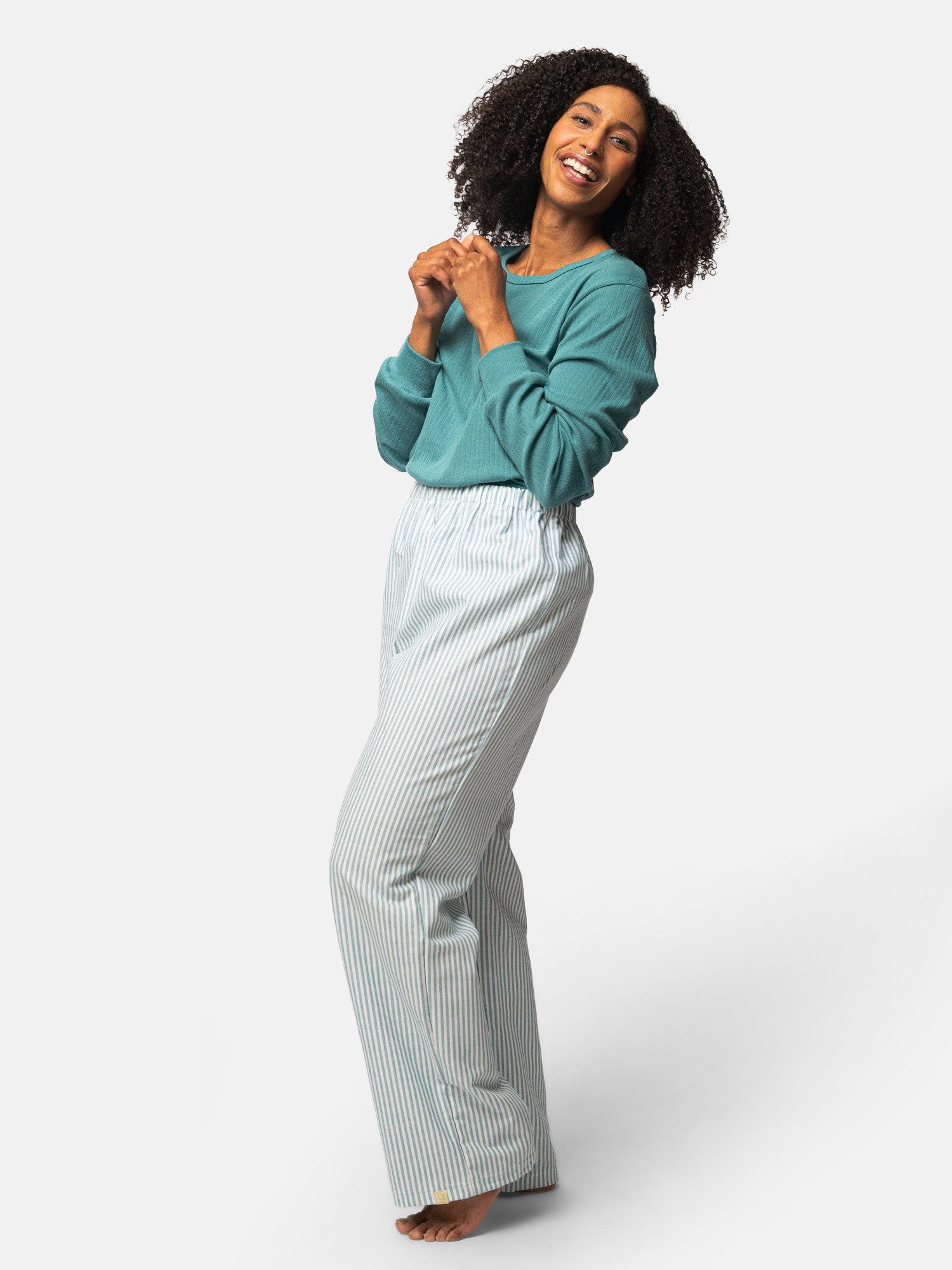 greenjama Pyjamahose aus weichem Flanell, Biobaumwolle günstig online kaufen