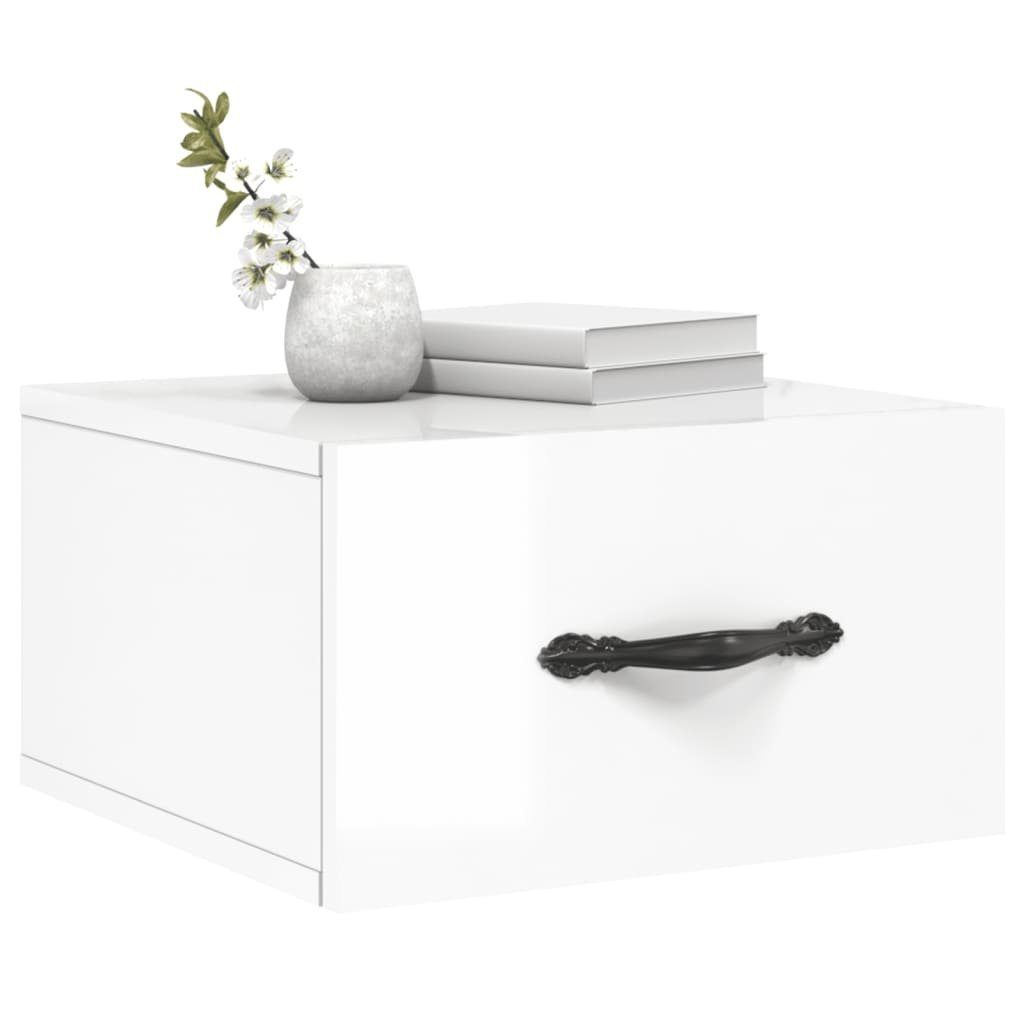 35x35x20 Fächerschrank (1-St) Hochglanz-Weiß vidaXL cm Wand-Nachttisch