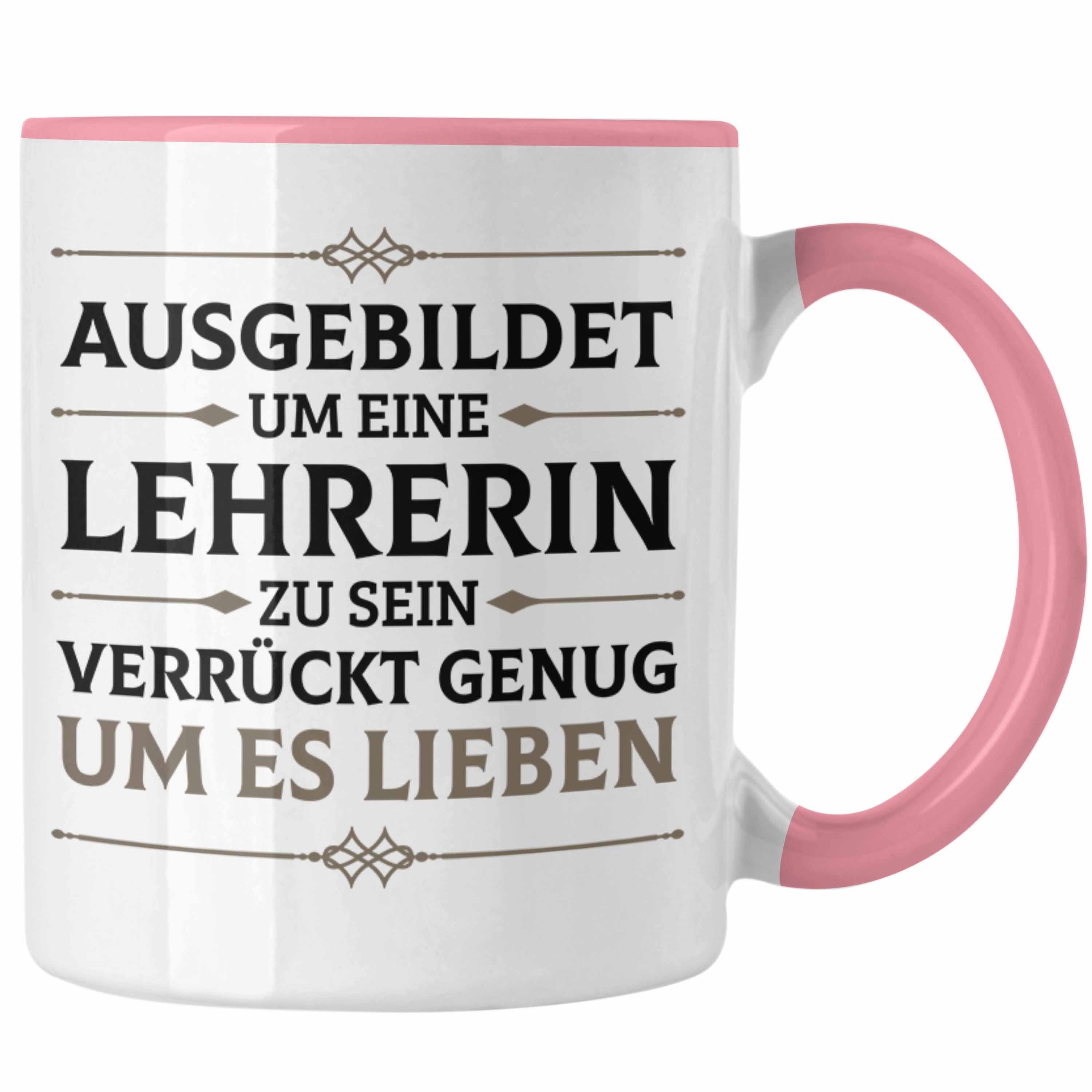 Trendation Tasse Trendation Rosa Grundschullehrerin Geschenk Danke Tasse Sprüche Lehrerin Lustig - Geschenkidee