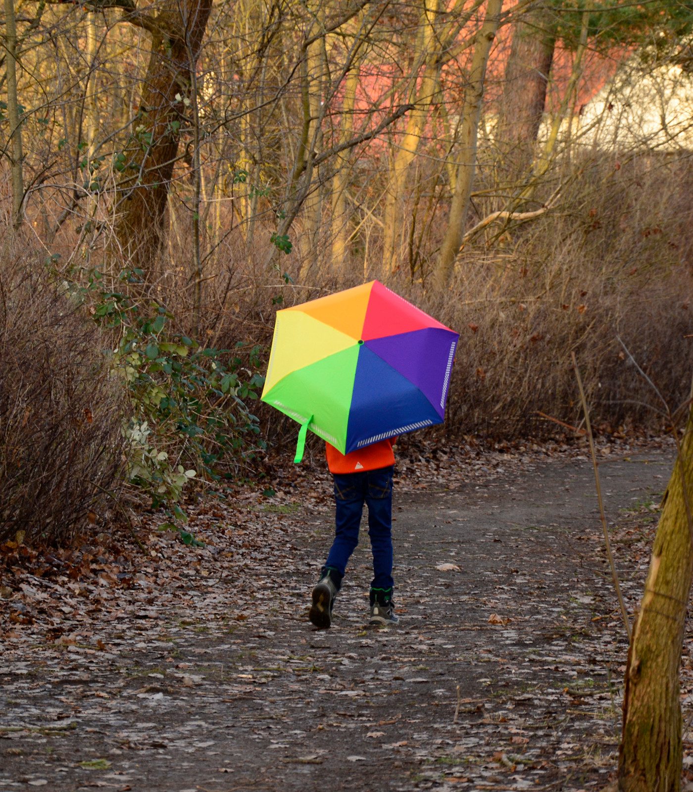 iX-brella Taschenregenschirm für Kinder Safety Reflex - reflektierende Streifen, manueller Öffnungsmechanismus, in vielen Farben
