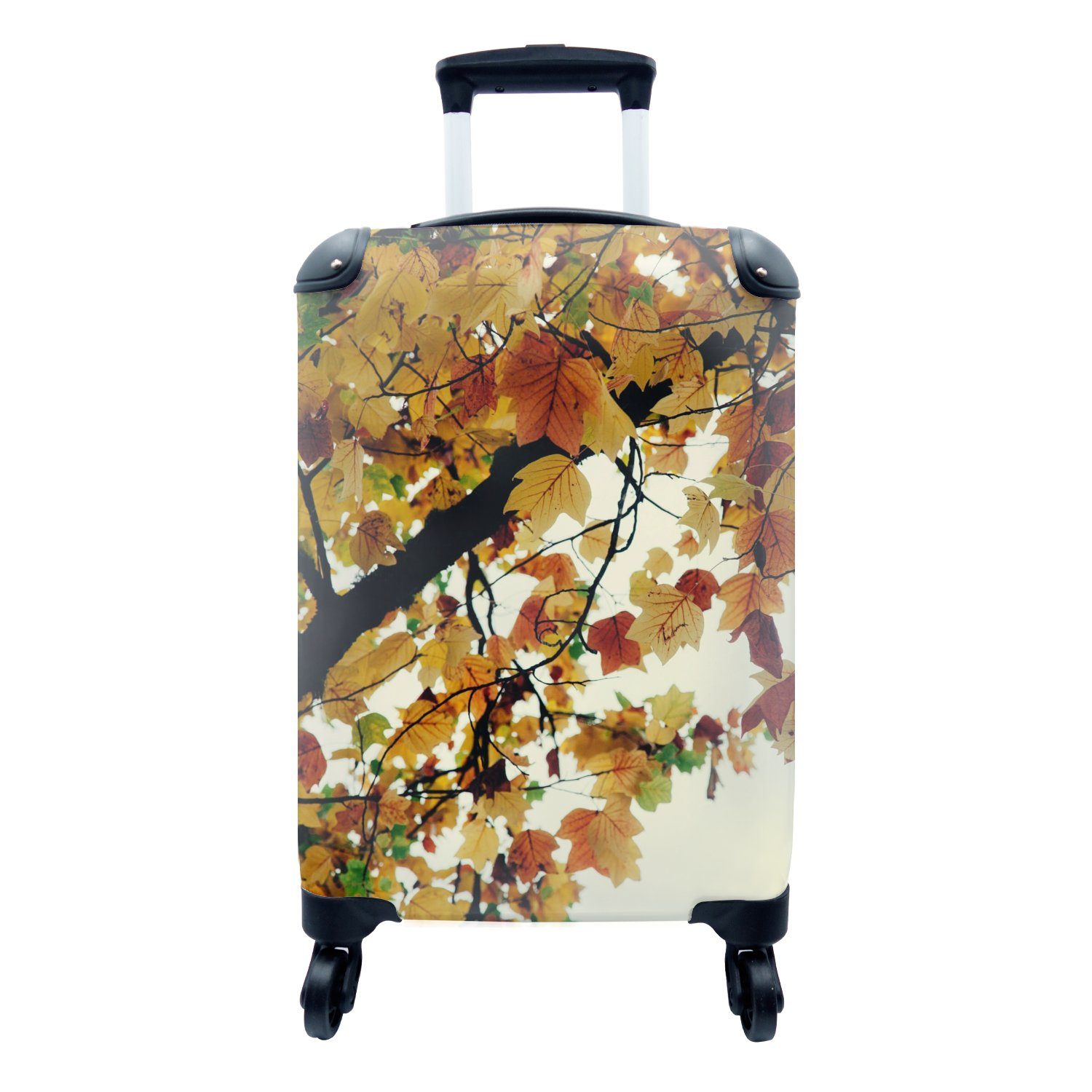 Handgepäck - MuchoWow Natur, - für Bäume Herbstblätter Rollen, rollen, Reisekoffer Trolley, mit Ferien, Handgepäckkoffer Reisetasche 4