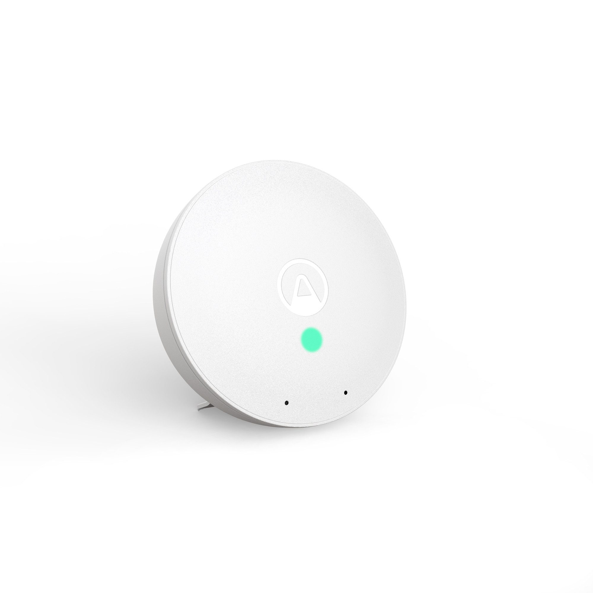 AIRTHINGS Raumluft-Qualitätssensor, Wave Mini, Luftqualitätsmonitor mit Schimmelrisiko - Indikation, Radonsensor, Lokale Pollenwert, Visuelle Anzeige: Ampelfarben