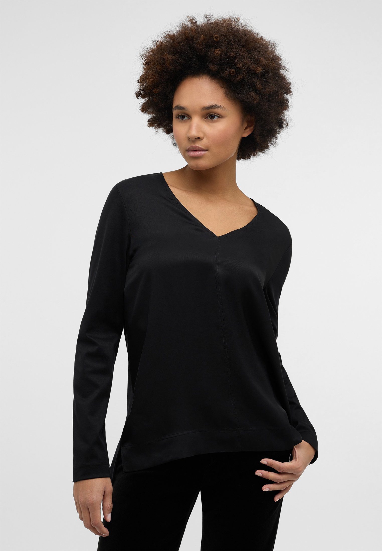 FIT Shirtbluse schwarz Eterna LOOSE