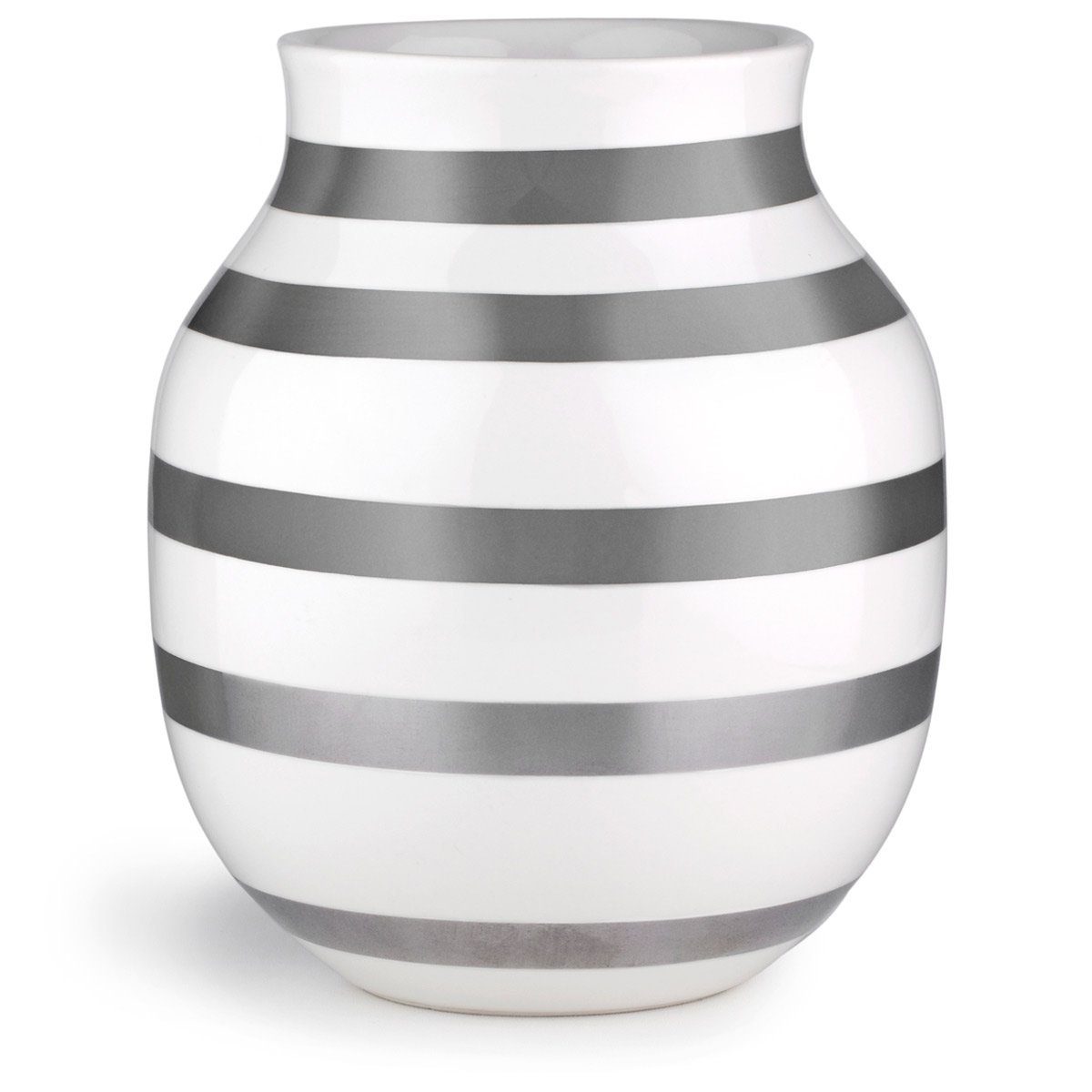 Kähler Tischvase Vase Omaggio weiß 20cm silber mit