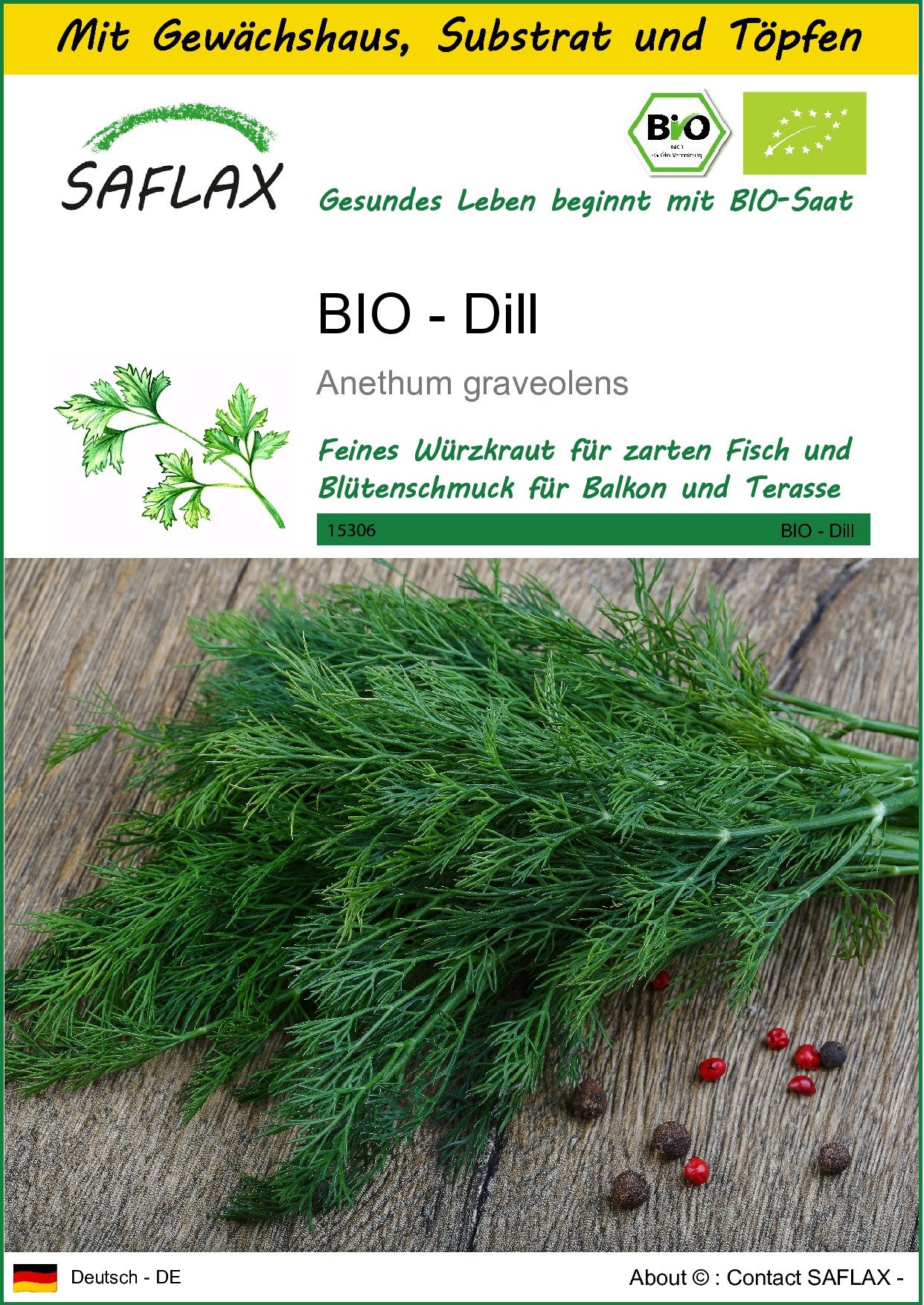 SAFLAX Kräutersamen SAFLAX - Anzuchtset - BIO - Dill