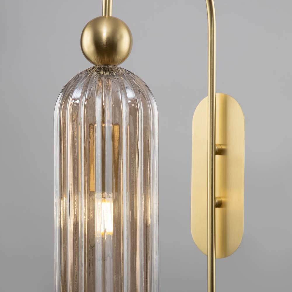 Maytoni Wandleuchte, Leuchtmittel nicht inklusive, Wandleuchte Wandlampe Schlafzimmerlampe Flurleuchte Gold Metall Glas