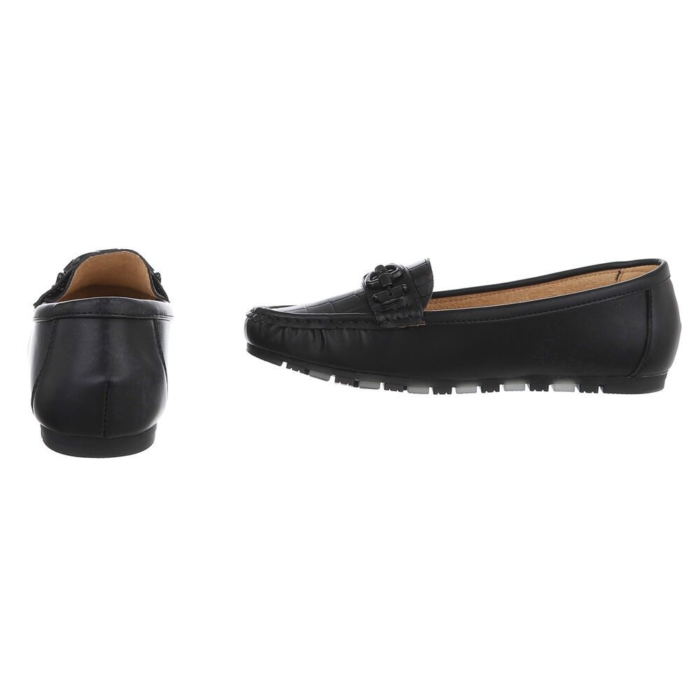 Ital-Design Eleganter Mokassin mit Schnalle für Damen im Alltag Slipper (90793497) Flach Mokassins in Schwarz – Bild 5 von 5